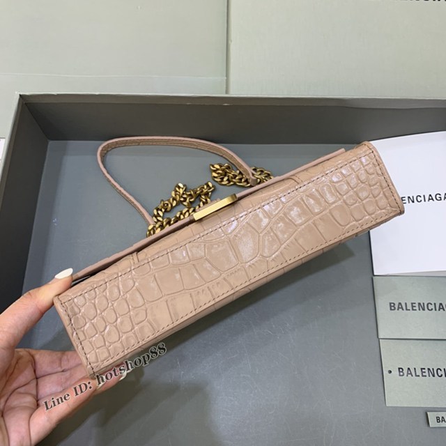 Balenciaga專櫃爆款鱷魚紋鏈條包女士肩背包 巴黎世家沙漏鏈條斜挎包 fyj1880